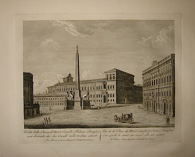 Palmucci Filippo Veduta della Piazza di Monte Cavallo, e Palazzo Pontificio così chiamata dai due Cavalli nella medesima situati 1816 Roma